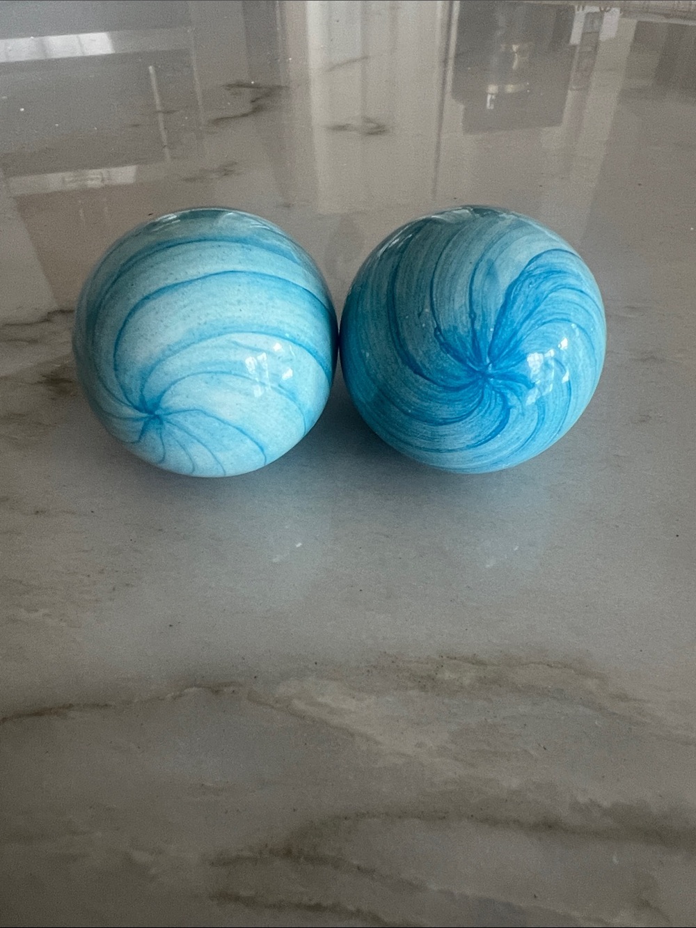Mackenzie-Childs Blue Swirl Round Knobs